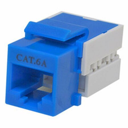 CABLE WHOLESALE Cat6a Keystone Jack- Blue- RJ45 Female to 110 Punch Down 33X6-120BL